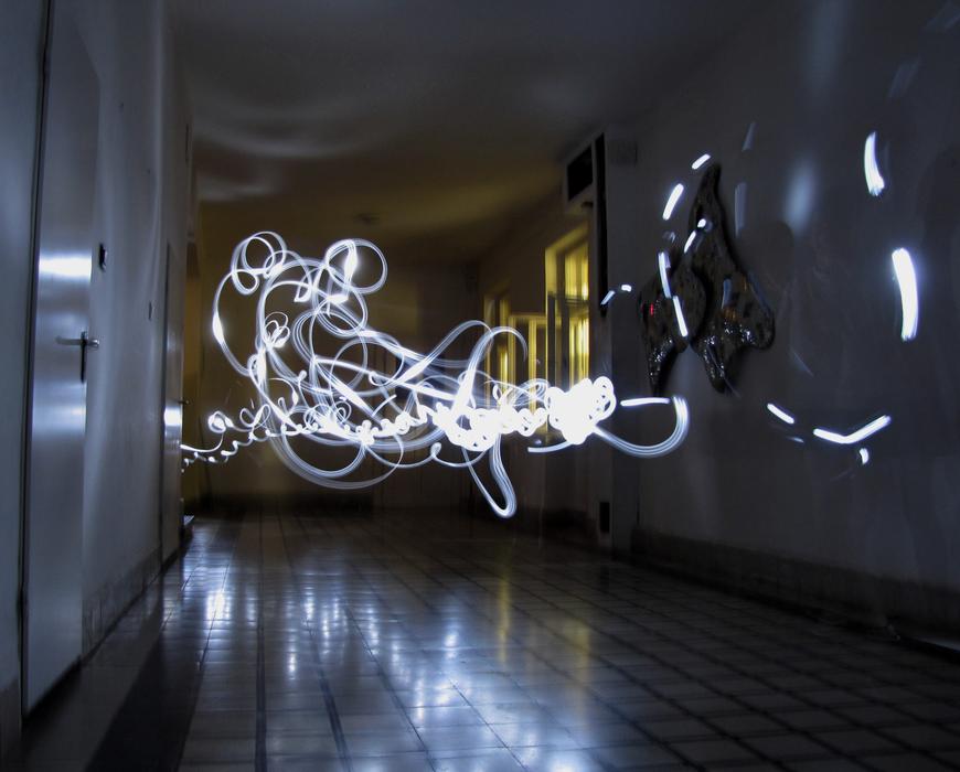modern long swirling light