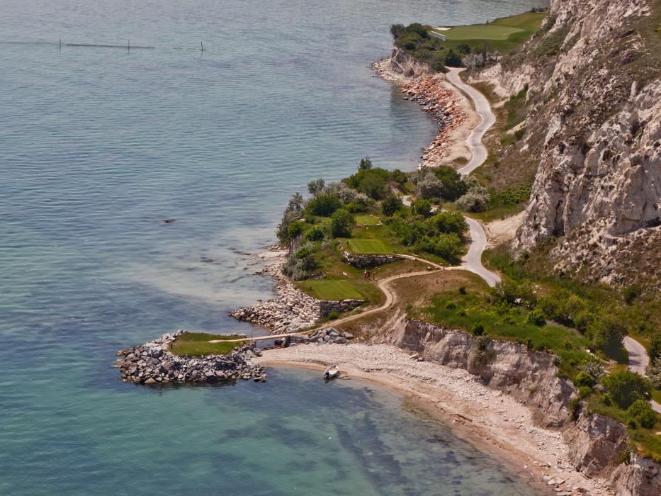 Beautiful Thracian Cliffs at the golf in Bulgaria, with colorful plants