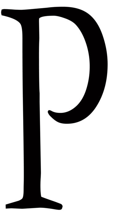 letter p on white background