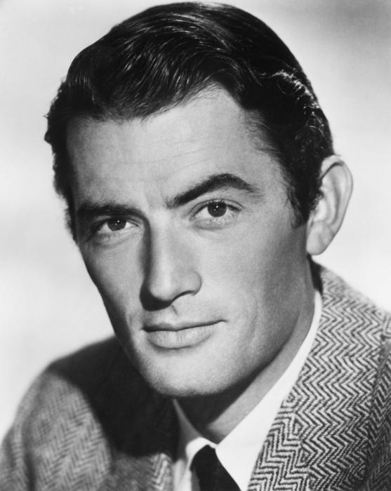 black and white portrait of gregory peck