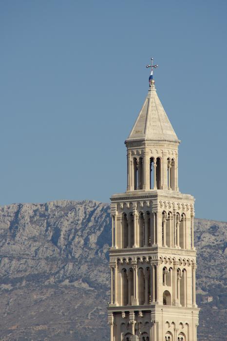 tower on the background of mountains