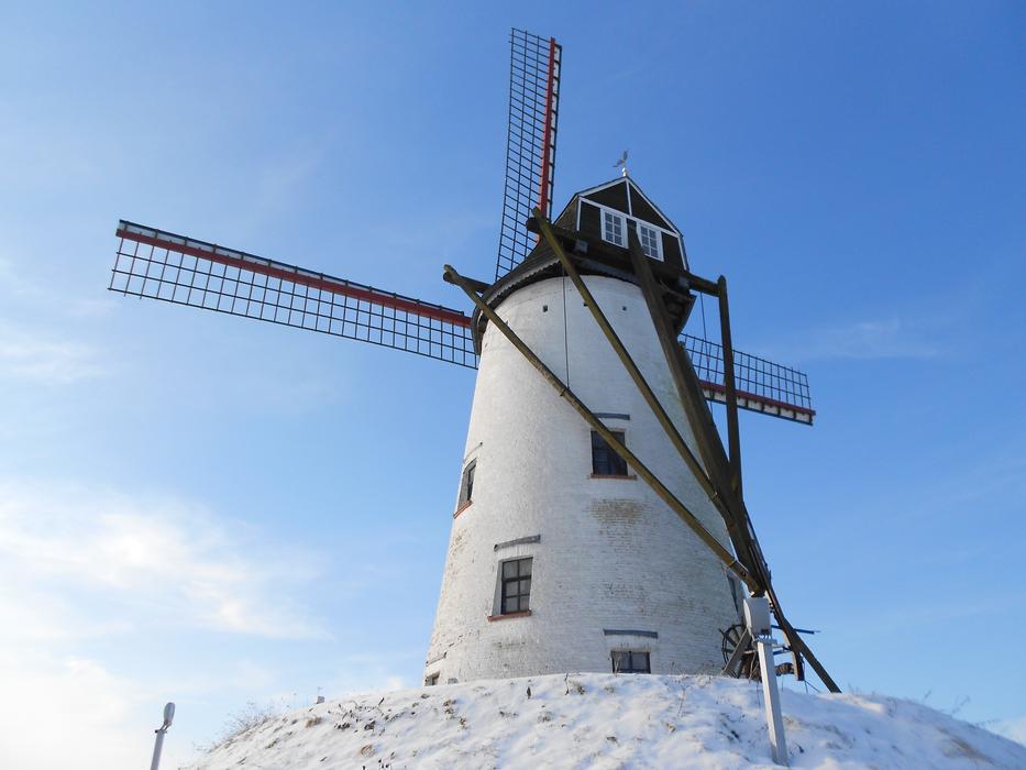 white windmill in damme, Hungary