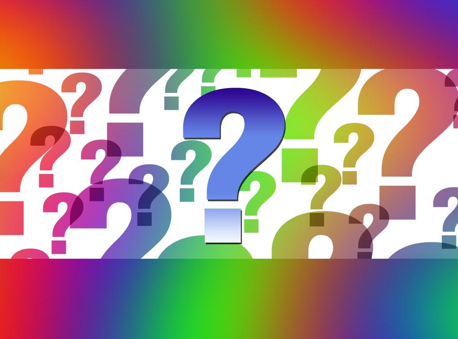 question marks on gradient background