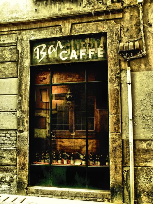 view of the bar in the window in milan