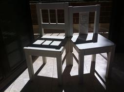 Black And white photo of Chairs Furniture Shadow