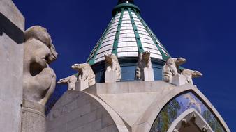 sculptures at the entrance to the zoo in budapest