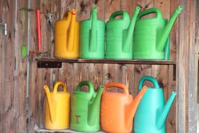 colorful Watering Cans pot