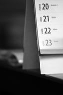 desktop calendar in blurred background