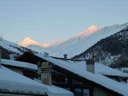 winter at La Punt at dusk