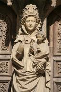 Beautiful statue of the cathedral in sunlight, in Castile and Leon, Spain