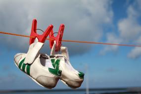 Shoes Laundry against the sky