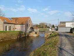 bridge over the river next to the road