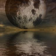 mystical surreal moon mirroring