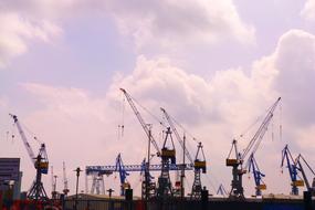 Hamburg Port Cranes construction