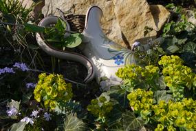 Vase and Yellow Flowers Stone