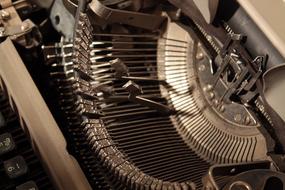 detail of typewriter in brown