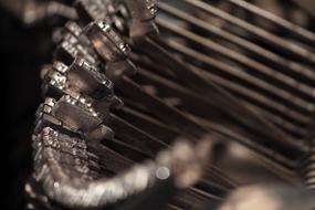 Typewriter Manual close-up in blurred background