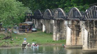 old bridge over the river in thailand