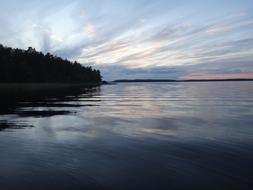 summer twilight over a lake in finland