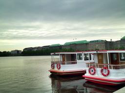 boats on the lake Alster