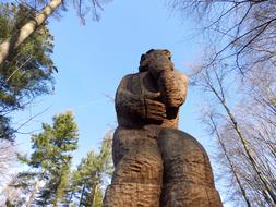 Wood Statue in forest