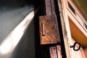 Rusted Lock on Cellar Door