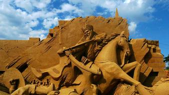 Sandsculpting Sand Horse rider