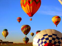 Balloon race in evening Sky over stadium