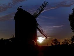 Windmill at Sky sunset