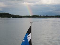 flag and Lake Hallwil and Rainbow
