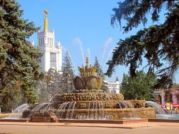 Stone Flower Fountain on Industrial Square of the Exhibition of Economic Achievements, Russia, Moscow