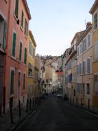 narrow street of the old town in marseille