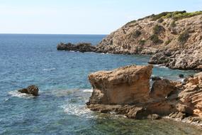 landscape of Rocky Coast near sea