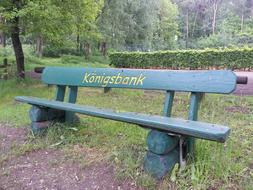 wooden green king park bench