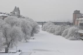 Winter Stockholm Frozen water Channel