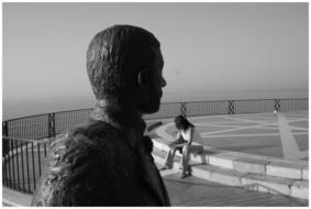 Black And White photo of Nerja Sculpture