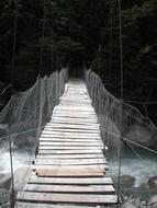 Suspension Bridge River in Chile