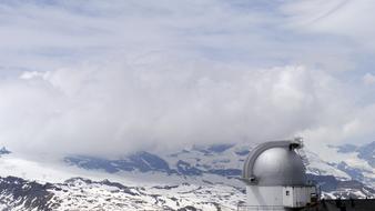 panoramic view of alpine clouds in winter