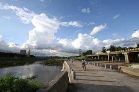 Cloud Sky over the city embankment