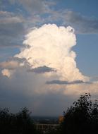 Cumulonimbus Cloud illuminated with sun at evening