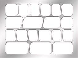 White template shapes, at grey, gradient background, clipart