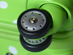 wheels on luggage close-up