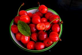 Cherry Red Green Bowl