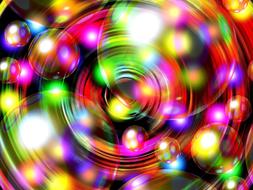 colorful heavy going soap bubbles