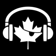 pirate flag with headphones and maple leaf