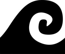 Black and white wave icon, at white background, clipart