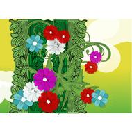 cartoon floral flowers decoration