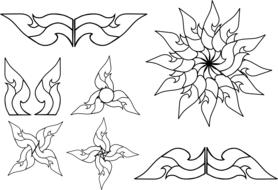 art flower ornaments drawing