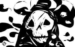 abstract clipart of skull death dead