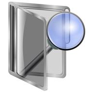search, icon, loupe in open folder